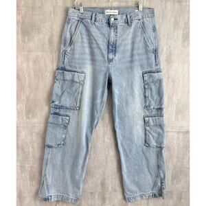 Denim Forum Aritzia Cargo Jeans 32 Measures 34x30 The 90's Millie Hi-Rise Baggy